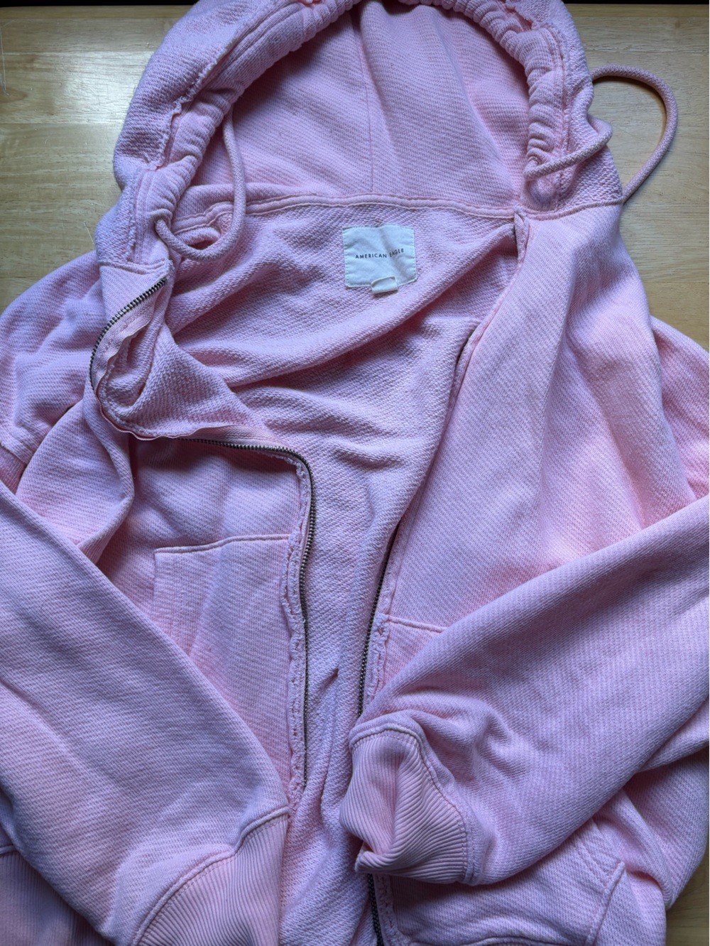 American Eagle Outfitters Light Pink Zip-Up Hoodie